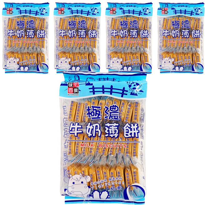 AJI OKASHI 味覺百撰 極濃牛奶薄餅, 300g, 5包