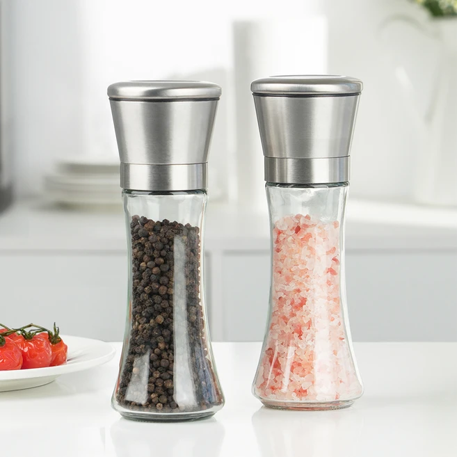 코멧 키친 304 스테인레스 소금 후추 그라인더, 210ml, 2개 - 쿠팡