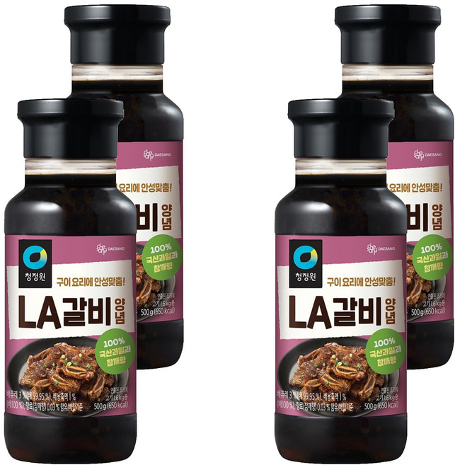청정원 LA갈비양념, 500g, 4개