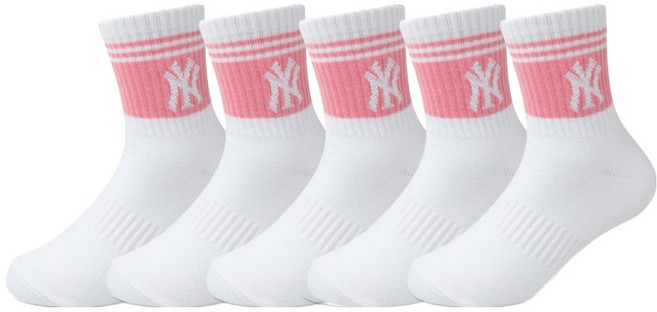 MLB키즈 아동용 컬러C 중목 양말 5켤레 세트 MLB960