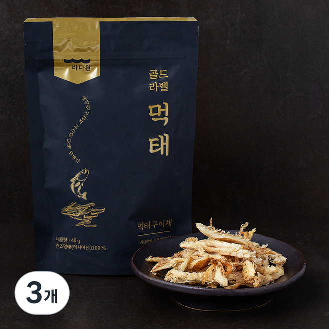바다원 골드라벨 먹태, 40g, 3개