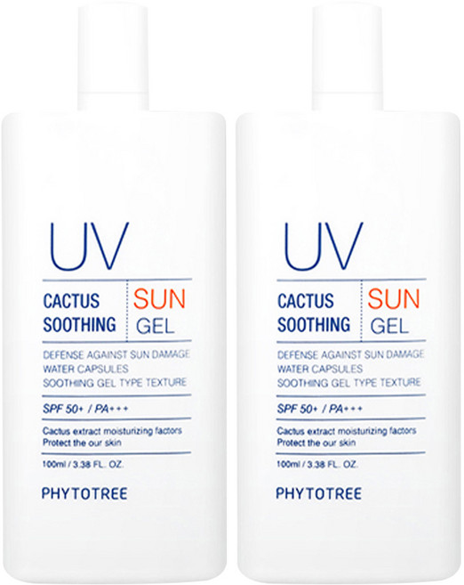 피토트리 선인장 수딩 아쿠아 선젤 SPF50+ PA+++, 100ml, 2개
