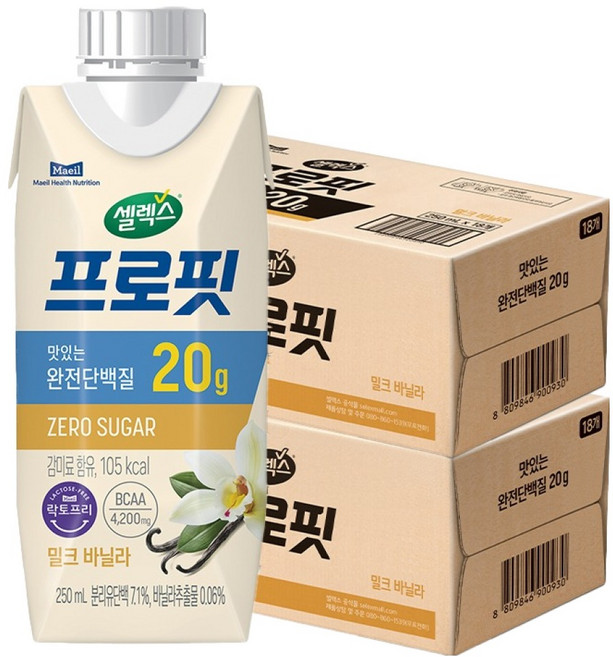 셀렉스 프로핏 밀크 바닐라, 250ml, 36개