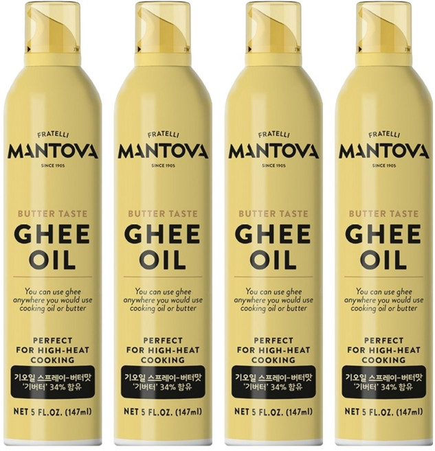 만토바 기오일 스프레이 버터맛, 147ml, 4개