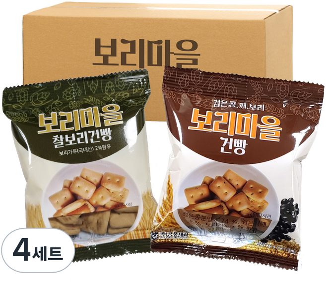 금풍제과 보리마을 찰보리건빵 30g x 10p + 검은콩깨 보리건빵 30g x 30p 세트, 4세트