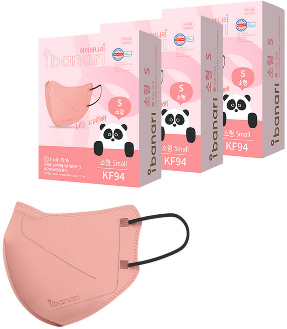 아이바나리 에어 황사방역용 마스크 소형 S KF94, 10개입, 3개, 인디핑크
