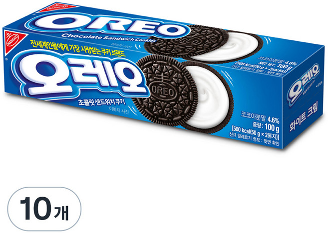 오레오 화이트 크림, 100g, 10개