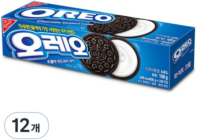 오레오 화이트 크림, 100g, 12개