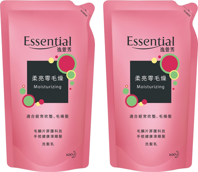 Essential 逸萱秀 台灣公司貨 瞬效修護系列 柔亮零毛燥 洗髮乳 補充包, 550ml, 2包