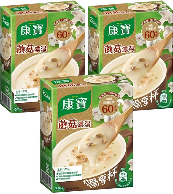 Knorr 康寶 奶油風味獨享杯蘑菇 3包, 39g, 3盒