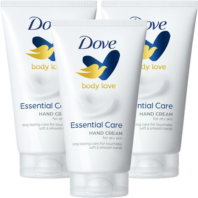 도브 바디러브 에센셜 케어 핸드크림, 3개, 75ml