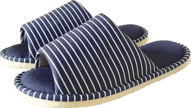TAIWAN SLIPPER 台灣犀利趴 台灣製造 樂活系列 布質家居室內拖鞋 丈青條紋 L 1雙