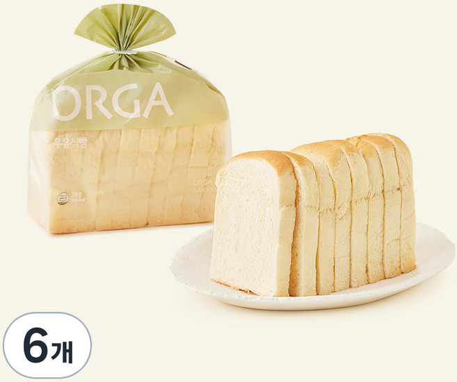올가홀푸드 베이커리 우유식빵, 240g, 1개입, 6개