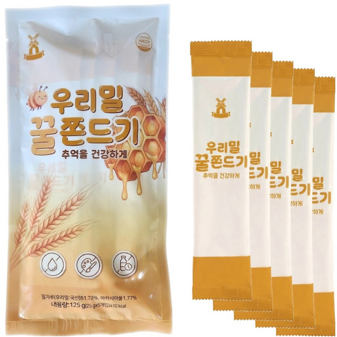 이담푸드 우리밀 꿀쫀드기 5p, 1개, 125g
