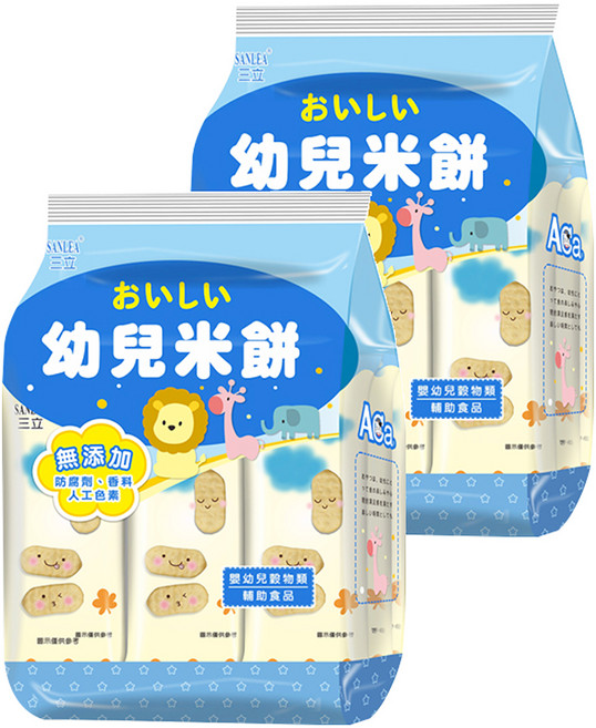 三立 幼兒米餅, 原味, 50g, 2袋
