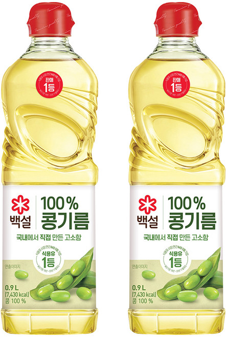 백설 콩기름, 900ml, 2개