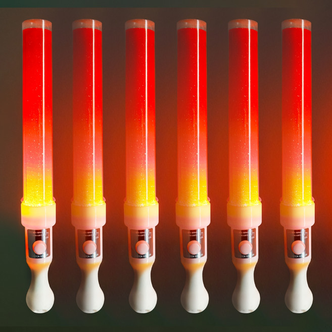 비에이비오 LED 큐티 응원 칼라 야광봉, 레드, 6개