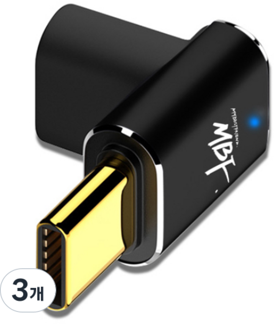 MYBESTFRIEND USB4.0 240W Gen3x2 C(F) to C(M) 向下90度轉接頭, MBF-G3MF05, 3個