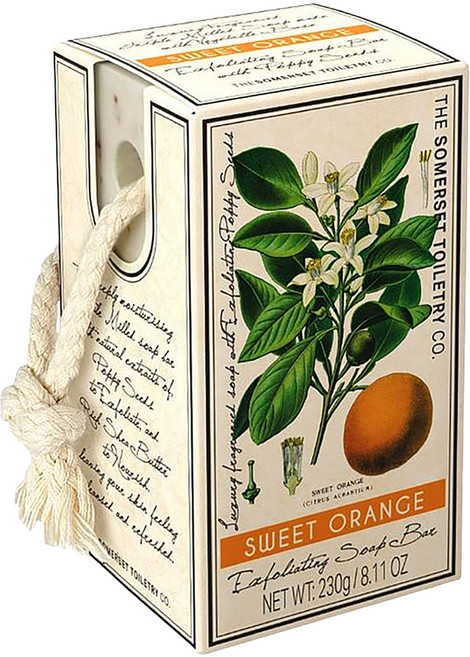 SOMERSET 罌粟籽去角質植物皂(掛繩)-甜橙, 230g, 1個