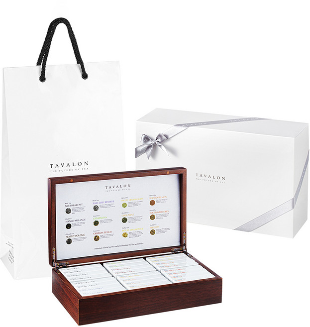 타바론 버라이어티 선물세트 우드 T24, 1세트, 허브차 6종 x 2p + 홍차 4종 x 2p + 녹차 2p + 우롱차 2p + 쇼핑백