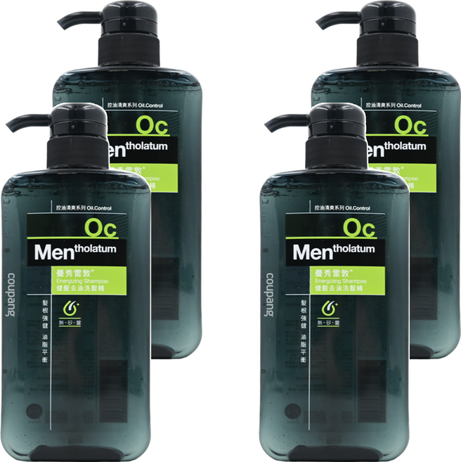 MENTHOLATUM 曼秀雷敦 男士健髮去油洗髮精 草本香, 550ml, 4瓶