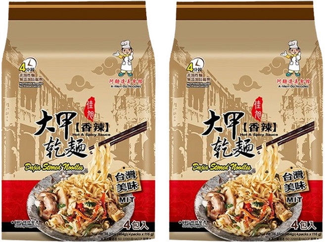 大甲佳旭 大甲乾麵 香辣 全素 116g, 8包