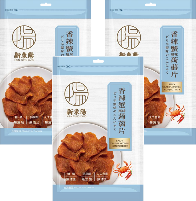 新東陽 香辣蟹風味蒟蒻片, 100g, 3包