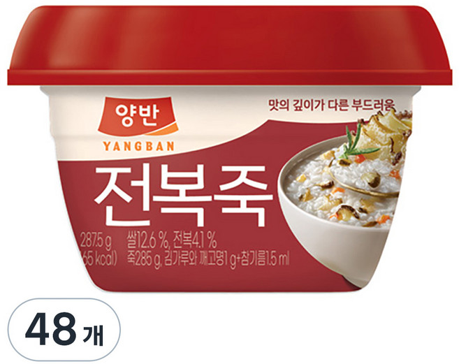 양반 전복죽, 287.5g, 48개