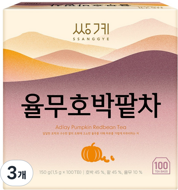 쌍계명차 율무호박팥차, 1.5g, 3개, 100개입