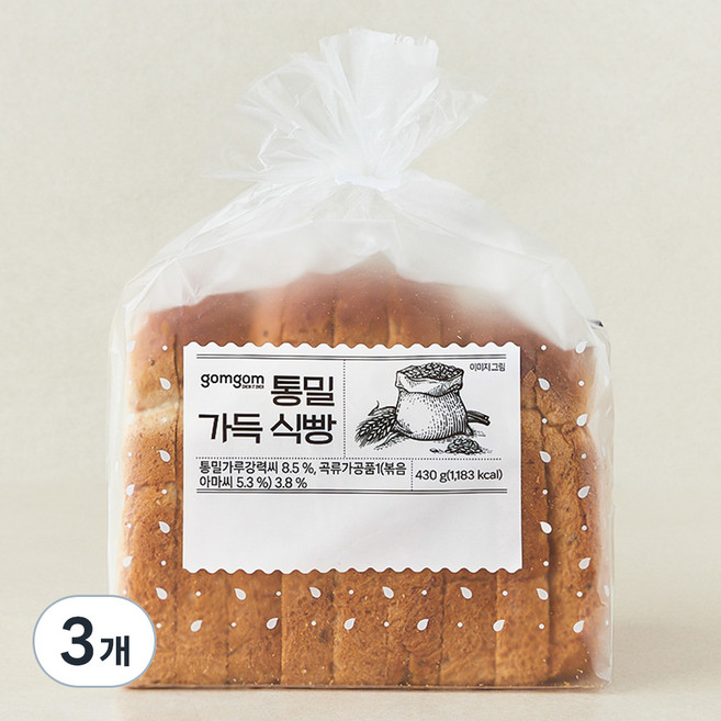 곰곰 통밀 가득 식빵, 430g, 3개