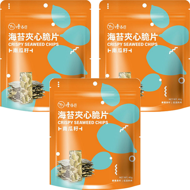 mysa 慢活匠 海苔夾心脆片 南瓜籽, 40g, 3包
