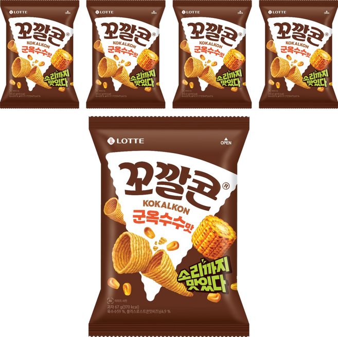 꼬깔콘 롯데제과 군옥수수맛, 67g, 5개