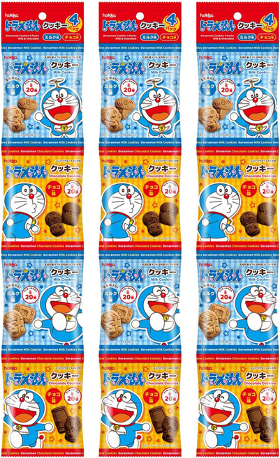 hokka 北陸製菓 4連哆啦A夢造型餅乾, 60g, 3組