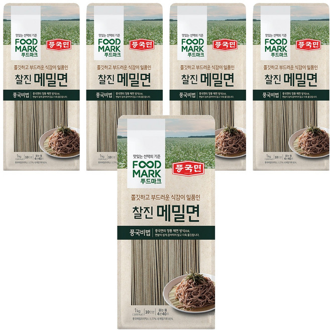 대상 푸드마크 찰진 메밀면, 1kg, 5개