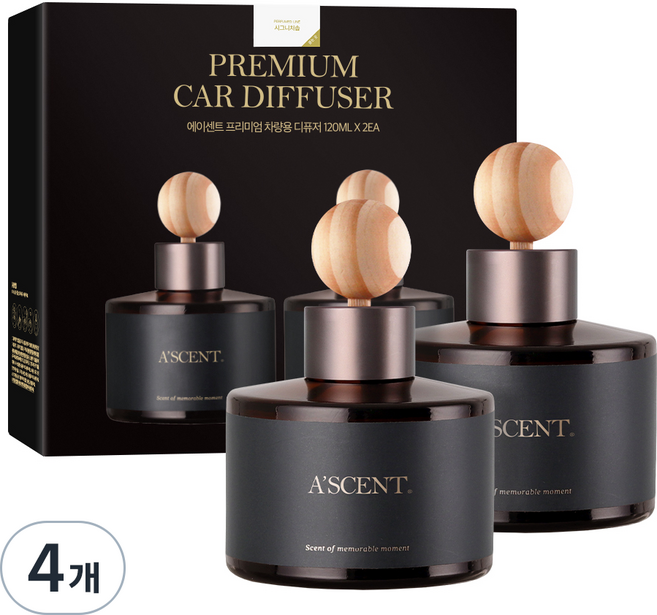 에이센트 차량용 디퓨저 세트, 시그니처솝, 4개