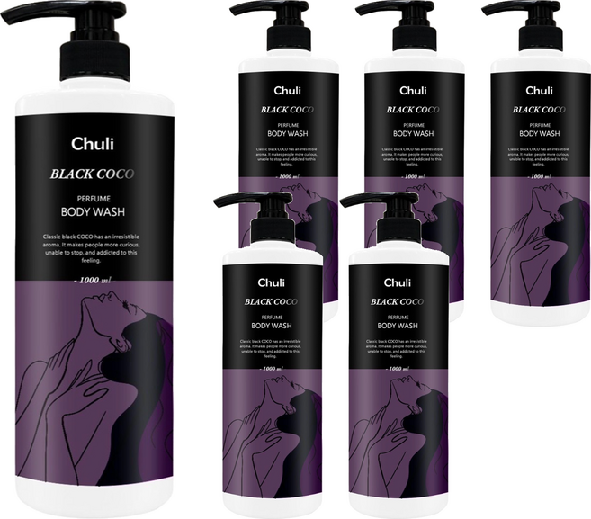 Chuli 初梨 BLACK COCO 香水沐浴乳, 1L, 6瓶