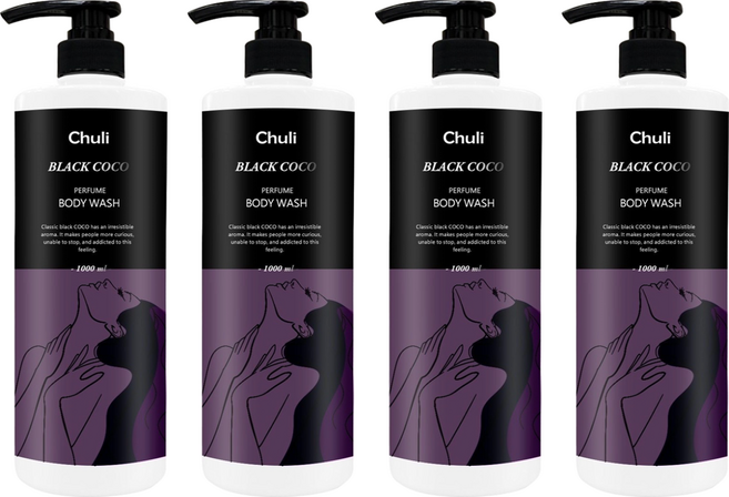 Chuli 初梨 女神系列 香水沐浴乳 BLACK COCO, 1L, 4瓶