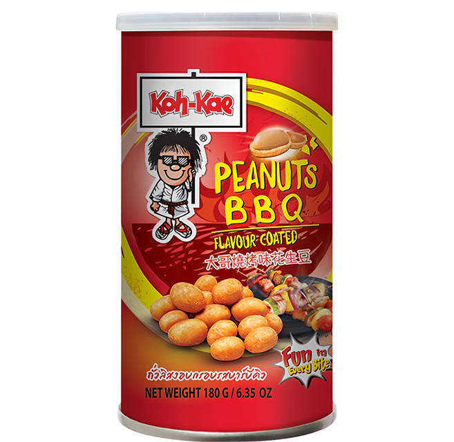 Koh-Kae 大哥花生豆 燒烤口味, 180g, 1罐