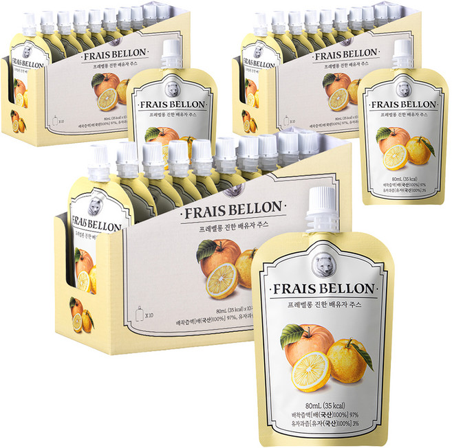 프레벨롱 진한 배유자 주스, 80ml, 30개