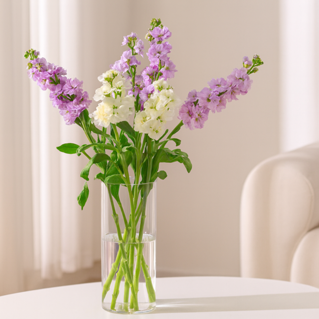 안깨지는 원통형 아크릴 꽃병, 투명