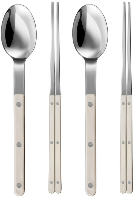 바겐슈타이거 셀레스트 벨루어 2인 수저 세트, 웜아이보리, 1세트, 숟가락 2p + 젓가락 2벌