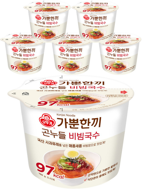 가뿐한끼 곤누들 비빔국수, 192g, 6개