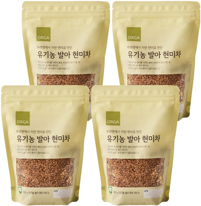 올가홀푸드 유기농 발아 현미차, 500g, 4개