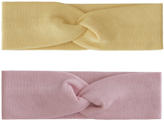 BABY&I 嬰幼兒羅紋扭結髮帶2件組