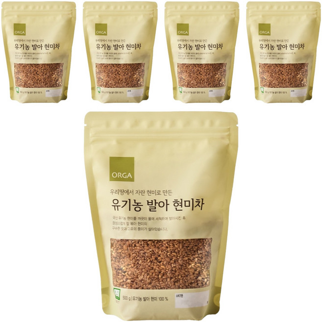 올가홀푸드 유기농 발아 현미차, 500g, 5개