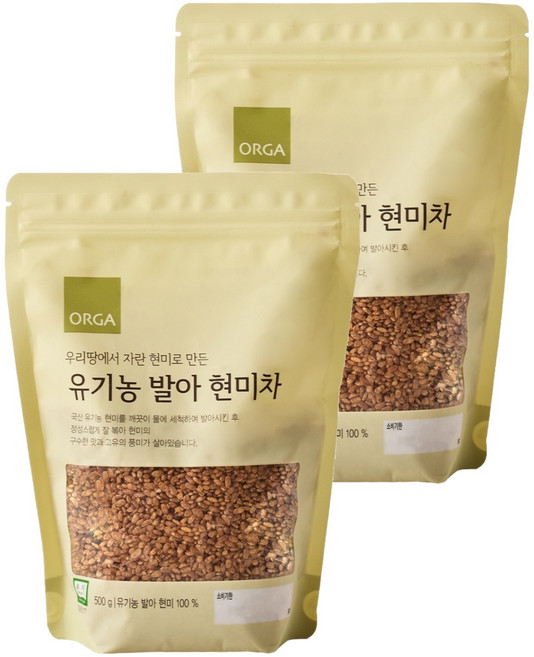올가홀푸드 유기농 발아 현미차, 500g, 2개