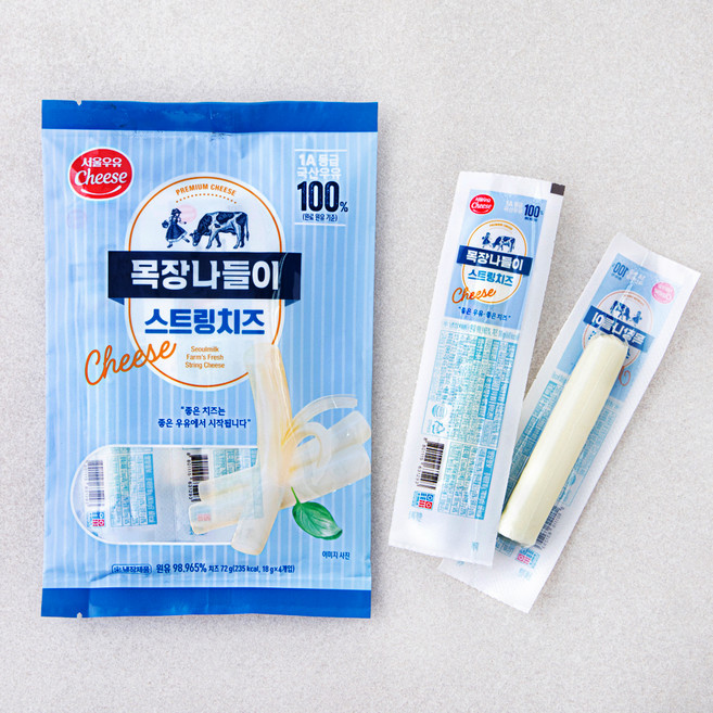 서울우유치즈 목장나들이 스트링치즈, 18g, 4개입, 1개