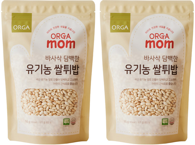 올가홀푸드 유기농 쌀튀밥, 쌀, 2개, 65g