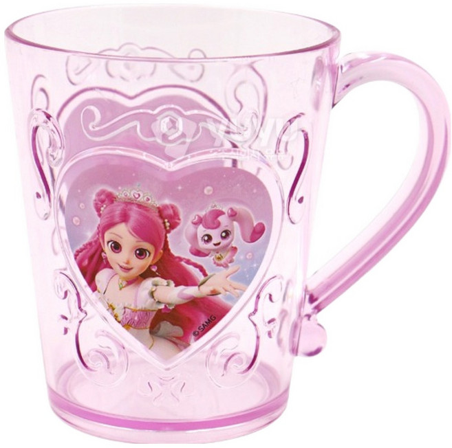유유 프린세스 캐치티니핑 입체투명컵, 혼합색상, 1개, 300ml