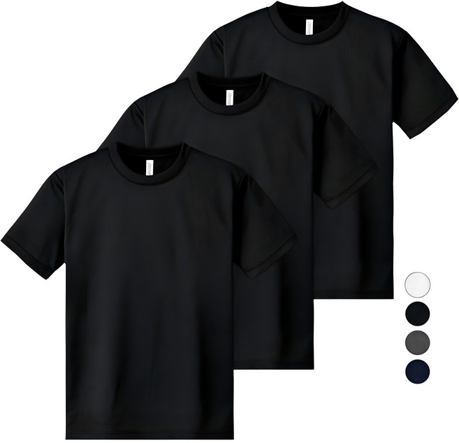 어반티 남녀공용 스포츠 기능성 드라이 라운드 반팔 티셔츠 3장 세트